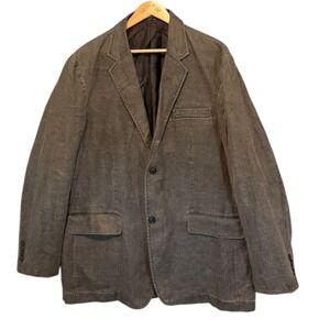 Material London Mens 100% Linen Blazer Sport Coat XL Charcoal Grey Two Button